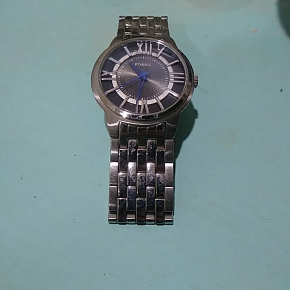 Mens silver Fossil watch